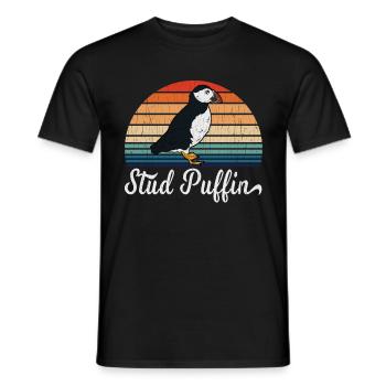 Be Cock Of The Walk With This Stylish Retro "Stud - Men's T-Shirt - black - Front - AI Model Male 178 light (178cm)