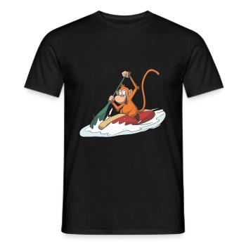 Singe en canoë - T-shirt homme - noir - Devant - AI Model Male 178 light (178cm)