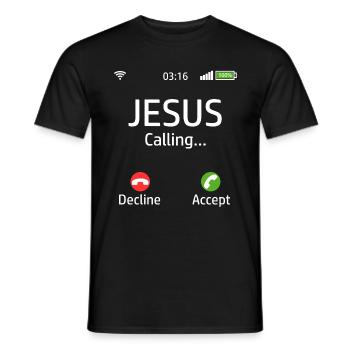 Faith Shirt For Faithful You "Jesus Calling - Men's T-Shirt - black - Front - AI Model Male 178 light (178cm)