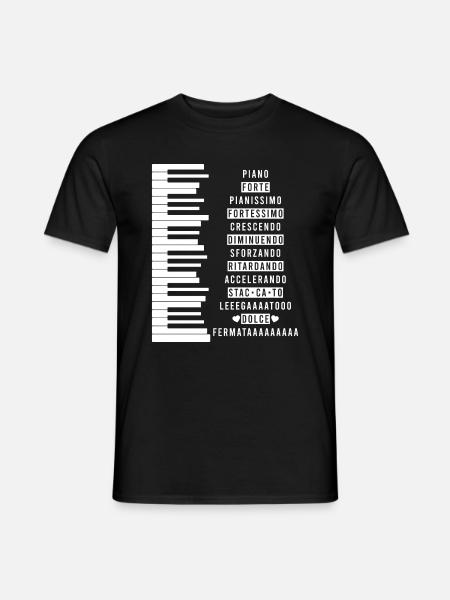 Ein perfektes Geschenk Shirt für Musiker "Piano" - Männer T-Shirt - Schwarz