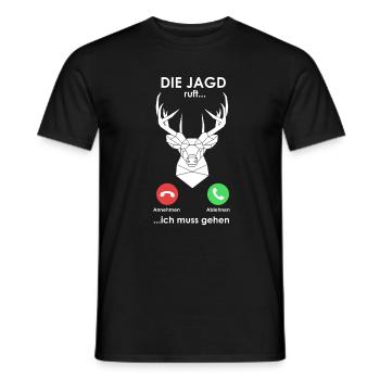 Anruf Jagd Hirsch ruft Geschenk - Männer T-Shirt - Schwarz - Vorne - AI Model Male 178 light (178cm)