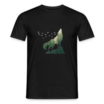 Protection de l'environnement Protection du climat Wolf Forest Nature Rescue - T-shirt homme - noir - Devant - AI Model Male 178 light (178cm)