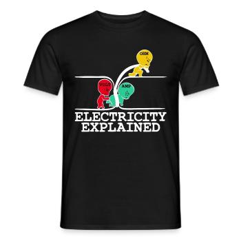 Volt Amp Ohm Électricité Tshirt Design Ampère - T-shirt homme - noir - Devant - AI Model Male 178 light (178cm)
