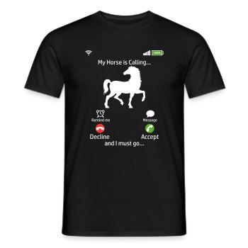 Chemise Horsing pour les amateurs de chevaux "Mon - T-shirt homme - noir - Devant - AI Model Male 178 light (178cm)