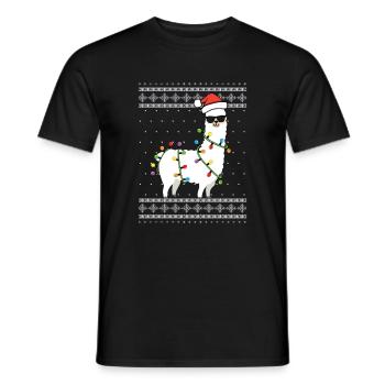 Alpaca Lama Ugly Christmas Funny - T-shirt homme - noir - Devant - AI Model Male 178 light (178cm)