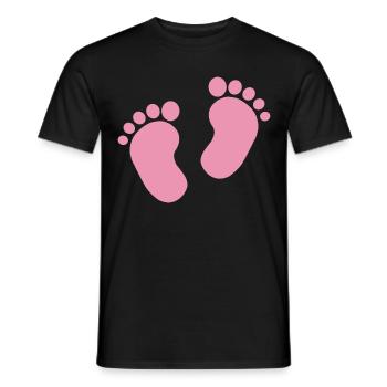 Bébé coeur bébé bébé pieds bébé doux cygne - T-shirt homme - noir - Devant - AI Model Male 178 light (178cm)