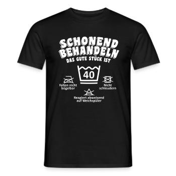 Schonend Behandeln Vierzig Geschenk 40. Geburtstag - Männer T-Shirt - Schwarz - Vorne - AI Model Male 178 light (178cm)