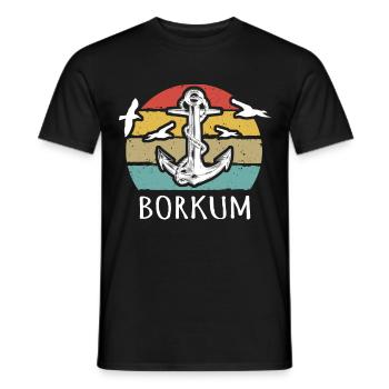 Borkum Motiv Nordseeküste Nordsee - Männer T-Shirt - Schwarz - Vorne - AI Model Male 178 light (178cm)