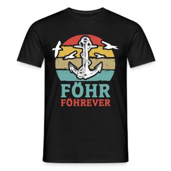 Föhr Motiv Nordsee Anker Vintage Föhrever - Männer T-Shirt - Schwarz - Vorne - AI Model Male 178 light (178cm)