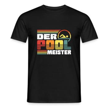 Bademeister Poolmeister Swimming Pool Schwimmen - Männer T-Shirt - Schwarz - Vorne - AI Model Male 178 light (178cm)