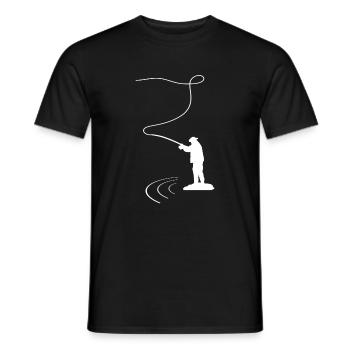 Fishing Angler Fisherman Petri Heil - Men's T-Shirt - black - Front - AI Model Male 178 light (178cm)