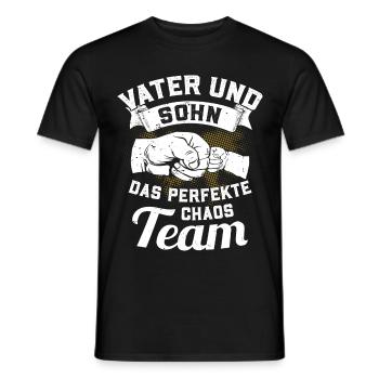 Vater und Sohn - Das perfekte Chaos Team - Männer T-Shirt - Schwarz - Vorne - AI Model Male 178 light (178cm)