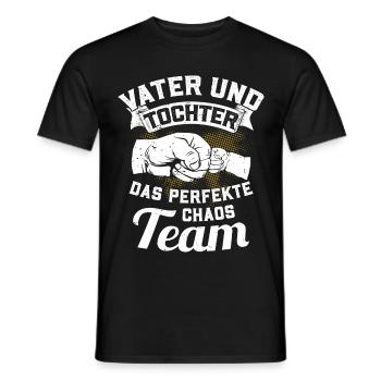 Vater und Tochter - Das perfekte Chaos Team - Männer T-Shirt - Schwarz - Vorne - AI Model Male 178 light (178cm)