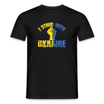 Soutenez l’Ukraine avec Je soutiens l’Ukraine - T-shirt homme - noir - Devant - AI Model Male 178 light (178cm)