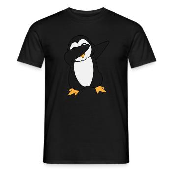 "Dabbing Penguin" A Cute Illustrated Penguin In - Men's T-Shirt - black - Front - AI Model Male 178 light (178cm)