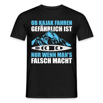 Kajak Geschenkidee Kanu Paddeln Kajakfahren - Männer T-Shirt - Schwarz - Vorne - AI Model Male 178 light (178cm)