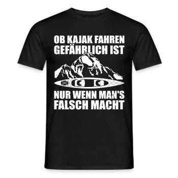 Kajak Geschenkidee Kanu Paddeln Kajakfahren - Männer T-Shirt - Schwarz - Vorne - AI Model Male 178 light (178cm)