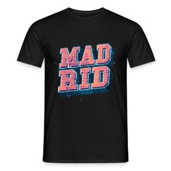 Madrid Spanien Stadt Schrift Vintage Retro - Männer T-Shirt - Schwarz - Vorne - AI Model Male 178 light (178cm)