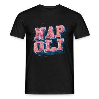 Neapel Napoli Italien Stadt Schrift Vintage Retro - Männer T-Shirt - Schwarz - Vorne - AI Model Male 178 light (178cm)