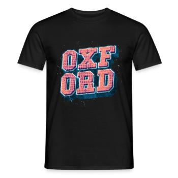 Oxford Angleterre UK City Font Vintage Rétro - T-shirt homme - noir - Devant - AI Model Male 178 light (178cm)