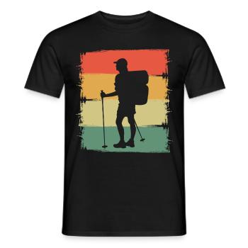 Hiking Gift Idea Hikers Mountains Trekking - Men's T-Shirt - black - Front - AI Model Male 178 light (178cm)