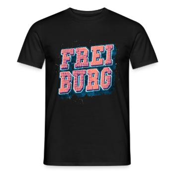 Freiburg Germany City Font Vintage Retro - Men's T-Shirt - black - Front - AI Model Male 178 light (178cm)