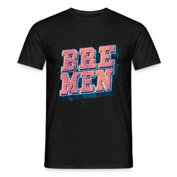 Brême Allemagne City Font Vintage Rétro - T-shirt homme - noir - Devant - AI Model Male 178 light (178cm)