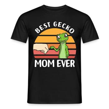 Gecko Reptile Lovers | Geckos Animals Gifts - Men's T-Shirt - black - Front - AI Model Male 178 light (178cm)