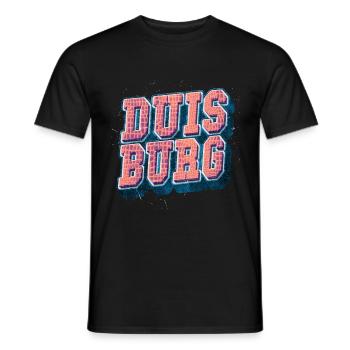 Duisburg Allemagne City Font Vintage Rétro - T-shirt homme - noir - Devant - AI Model Male 178 light (178cm)