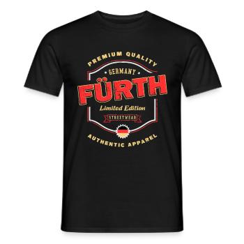 Fürth Germany City Font Vintage Retro - Men's T-Shirt - black - Front - AI Model Male 178 light (178cm)