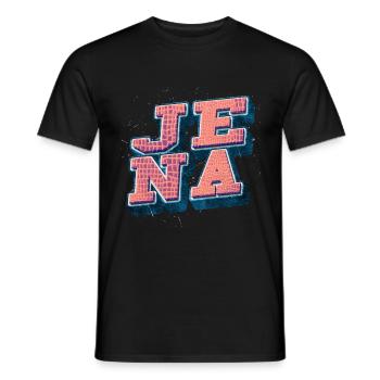 Jena Deutschland Stadt Schrift Vintage Retro - Männer T-Shirt - Schwarz - Vorne - AI Model Male 178 light (178cm)