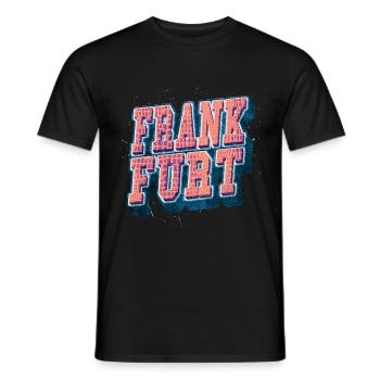Frankfurt Germany City Font Vintage Retro - Men's T-Shirt - black - Front - AI Model Male 178 light (178cm)