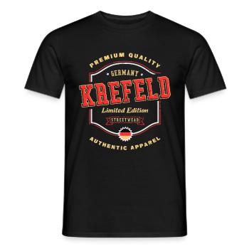 Krefeld Germany City Font Vintage Retro - Men's T-Shirt - black - Front - AI Model Male 178 light (178cm)