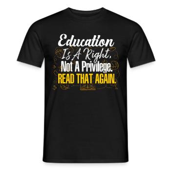 L’éducation est un droit, pas un privilège Lisez que Aga - T-shirt homme - noir - Devant - AI Model Male 178 light (178cm)