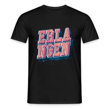 Erlangen Allemagne City Font Vintage Retro - T-shirt homme - noir - Devant - AI Model Male 178 light (178cm)