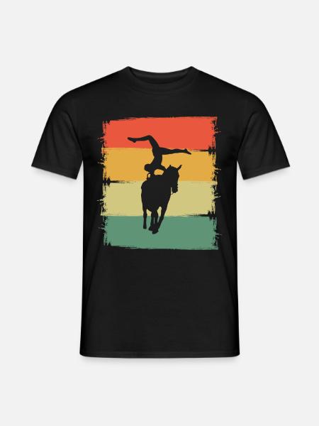 Voltigieren Reiten Reiter Voltigierer Akrobat - Männer T-Shirt - Schwarz
