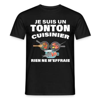 J'aime La Cuisine De Mon Tonton - T-shirt homme - noir - Devant - AI Model Male 178 light (178cm)