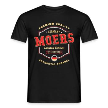 Moers Deutschland Stadt Schrift Vintage Retro - Männer T-Shirt - Schwarz - Vorne - AI Model Male 178 light (178cm)