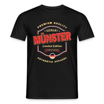 Münster Allemagne City Font Vintage Retro - T-shirt homme - noir - Devant - AI Model Male 178 light (178cm)