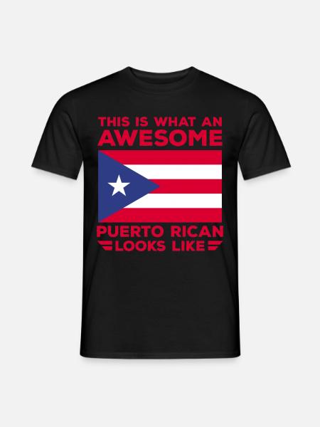 Puerto Rico Flag - Men's T-Shirt - black