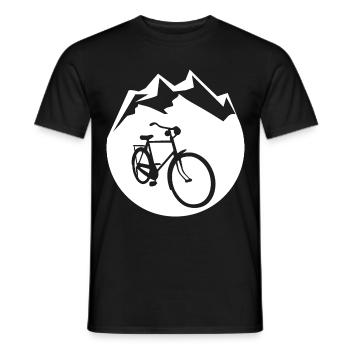 Kreis - Berg - Radfahren - (4) - Männer T-Shirt - Schwarz - Vorne - AI Model Male 178 light (178cm)