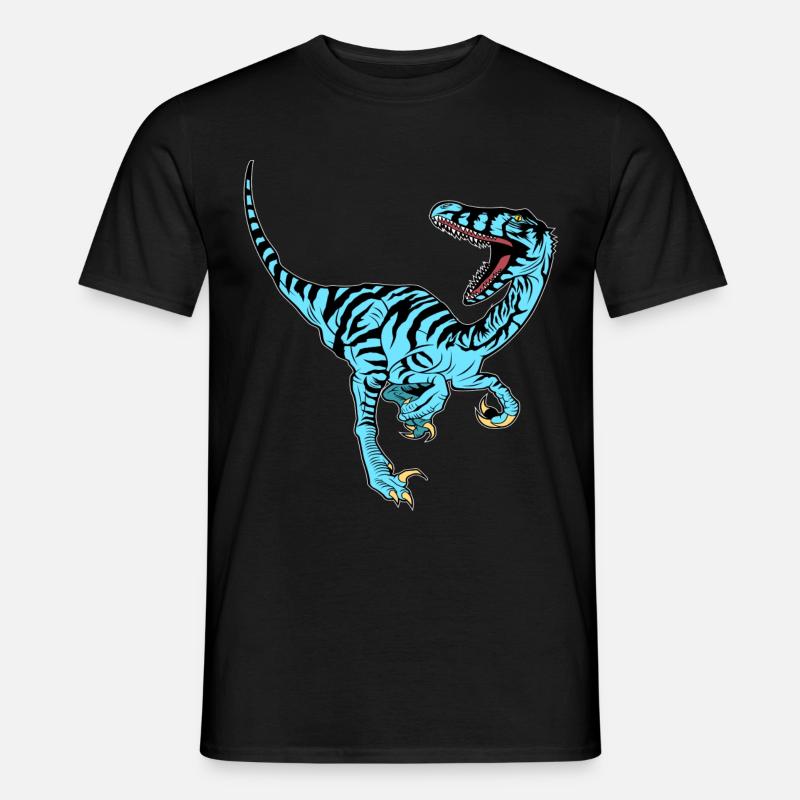 Blauer Velociraptor - Männer T-Shirt - Schwarz