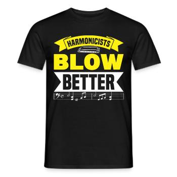 Harmonica Orgue à bouche Harmoniciste Joueur d’harmonica - T-shirt homme - noir - Devant - AI Model Male 178 light (178cm)