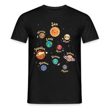 Système solaire Planètes Espace Enfants Connaissances - T-shirt homme - noir - Devant - AI Model Male 178 light (178cm)