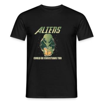 Christ Christianisme Humour Extraterrestre Jésus - T-shirt homme - noir - Devant - AI Model Male 178 light (178cm)
