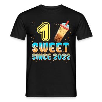 1. Geburtstag Bubble Tee - Männer T-Shirt - Schwarz - Vorne - AI Model Male 178 light (178cm)