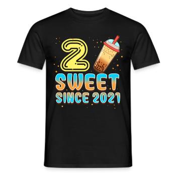 2. Geburtstag Bubble Tee - Männer T-Shirt - Schwarz - Vorne - AI Model Male 178 light (178cm)