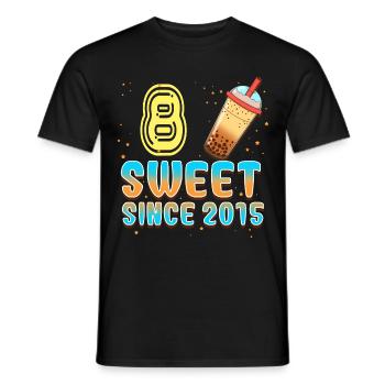 8. Geburtstag Bubble Tee - Männer T-Shirt - Schwarz - Vorne - AI Model Male 178 light (178cm)