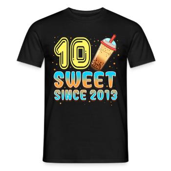 10. Geburtstag Bubble Tee - Männer T-Shirt - Schwarz - Vorne - AI Model Male 178 light (178cm)