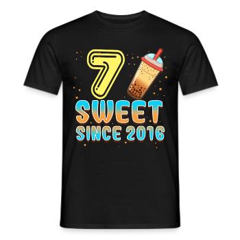 7. Geburtstag Bubble Tee - Männer T-Shirt - Schwarz - Vorne - AI Model Male 178 light (178cm)